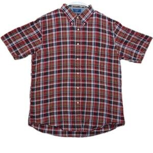 Peter Millar Seaside Finish Button Up Shirt Mens Size Large L Short Sleeve